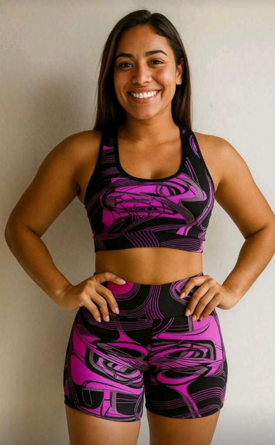 Conjunto academia feminino estampado fitness premium