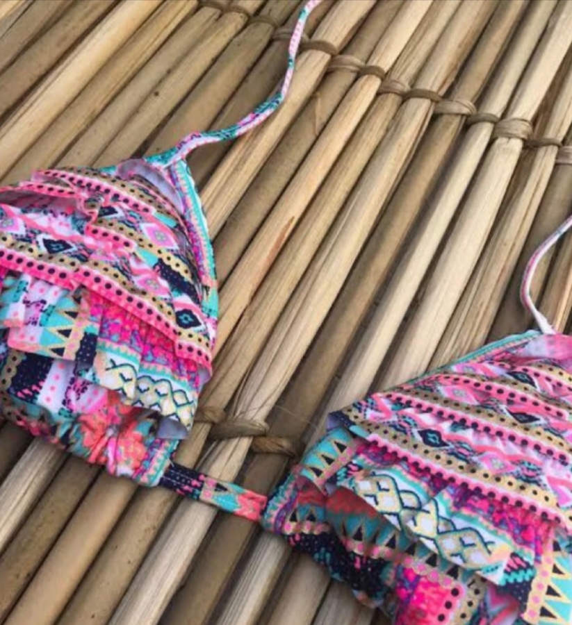 Top biquini cortininha parte de cima